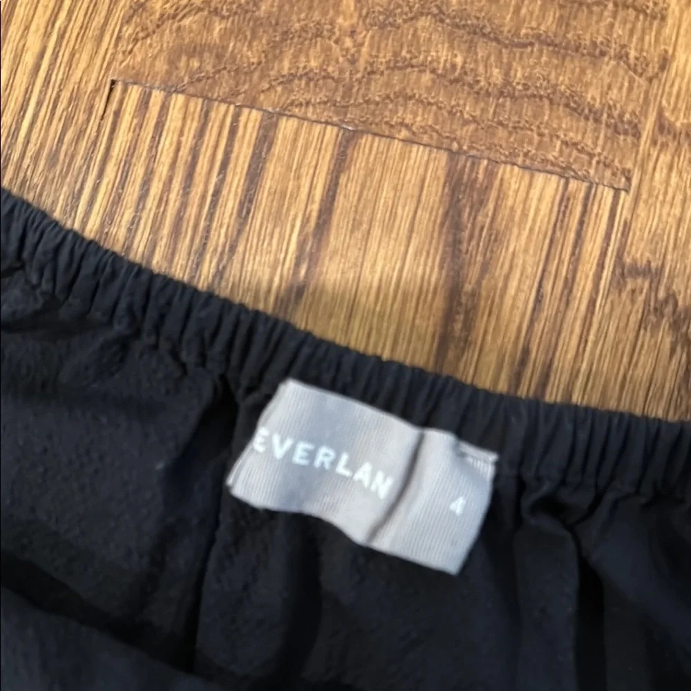 Everlane Black Textured dress with tie - Picture 2 of 3
